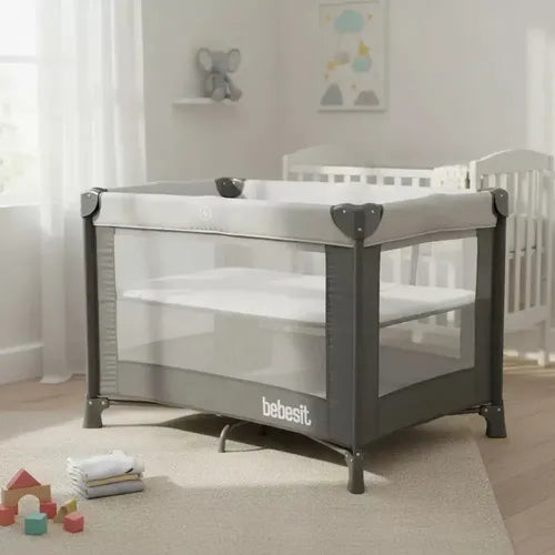 Practicuna Corralito Plegable Transportable Bebesit 2105-ab Gris Liso