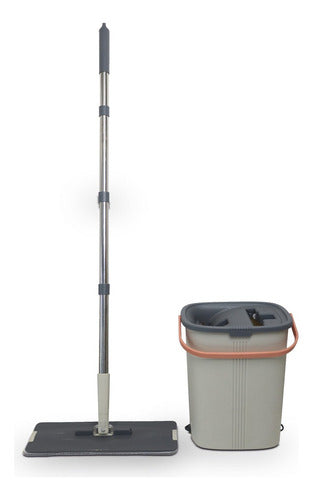 Trapeador Escurridor De Piso Con Balde Cabezal Giratorio 360 Color Celeste
