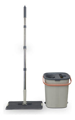 Trapeador Escurridor De Piso Con Balde Cabezal Giratorio 360 Color Celeste
