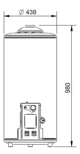 Termotanque De Colgar A Gas Longvie Convencional T3075cf De 75 Litros Alta Eficiencia Y Potencia Ideal Para Hogares Diseño Compacto Con Encendido Piezoeléctrico Y Válvula De Seguridad Color Blanco