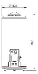 Termotanque De Colgar A Gas Longvie Convencional T3075cf De 75 Litros Alta Eficiencia Y Potencia Ideal Para Hogares Diseño Compacto Con Encendido Piezoeléctrico Y Válvula De Seguridad Color Blanco