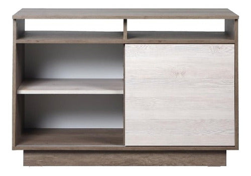 Mesa De Tv Ricchezze Mesina Pino Blanco Nebraska Gris 100 Cm