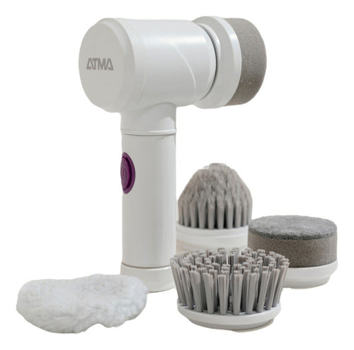Cepillo Eléctrico Limpia Prendas Y Zapatillas 5 En 1 Atma Lz1223pi Recargable Por Usb Blanco