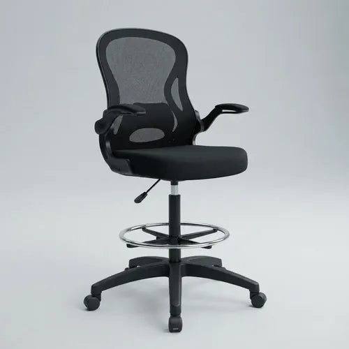 Silla Alta Onebox Ob-sm1 Para Mostrador Apoya Pies Cromado Negro