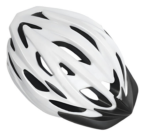 Casco Bicicleta Rollers Visera Ventilacion Regulador Luz Tm Blanco L