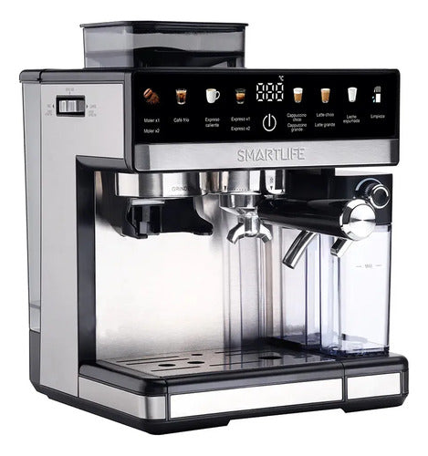 Cafetera Smartlife Expresso Digital Con Molinillo Ecgdm5750 Inox / Negro