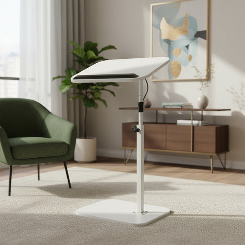 Mesa Auxiliar Arrime Bandeja Notebook 2 Alturas Vivendi Blanco