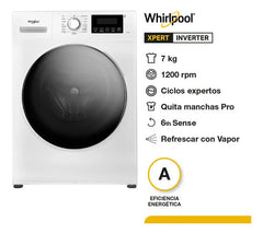 Lavarropas Whirlpool Carga Frontal 7kg Inverter Blanco Blanco