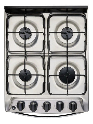 Cocina A Gas Whirlpool Wfo4nbr 4 Hornallas 49cm Acero Inox C - Gris