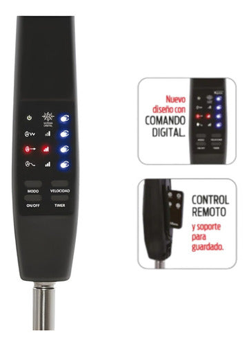 Ventilador De Pie Digital 20 Liliana Vp20r Con Control Remoto 3 Velocidades