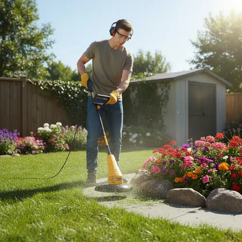 Bordeadora Electrica Steel Home B55002r De 900w Plegable Amarillo