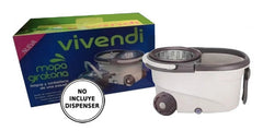 Balde Mopa Centrifugo 360 Escurridor Trapeador Acero Inox Beige