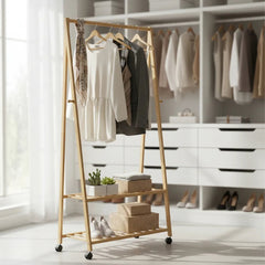 Organizador Bambu Estanterias Perchero Variables De Altura Marrón