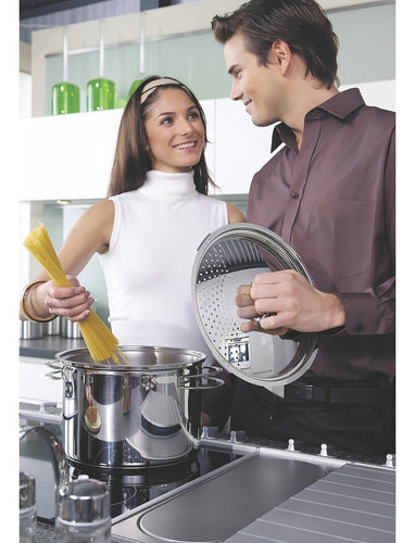 Olla Tramontina Solar Acero 24cm Spagheti Pastas Samihome Color Plateado