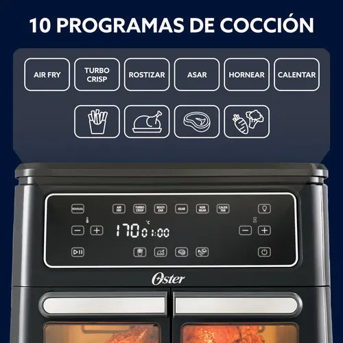Freidora De Aire Oster Staf11mcddfar 11 Litros Flex Negra - Negro