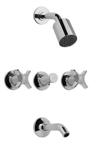 Griferia Juego Ducha Bañera Fv Petalo Cromo 0103/m3p-cr Plateado