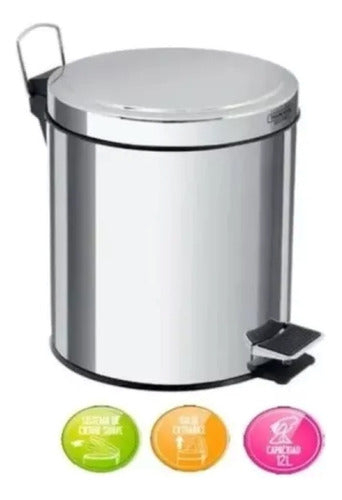 Cesto Tacho De Residuos Basura Acero Inoxidable 20 Lts Pedal