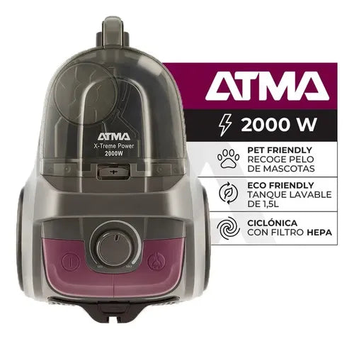 Aspiradora Ciclonica Atma 2000w X-treme Power As9021n Gris
