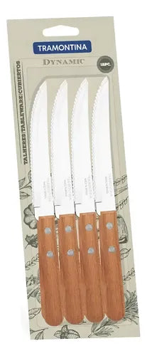 Set De Cuchillos Tramontina Dynamic Mango Madera X 12 Madera
