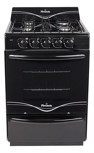 Cocina Florencia Recta 5517f A Gas Con Puerta Con Visor Color Negro