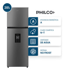 Heladera C Freezer Philco Phnt267xd2 No Frost 281l Dispenser Acero Inoxidable