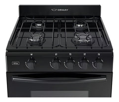Cocina Multigas Ormay Vita Negra 4 Hornallas Horno Visor Negro