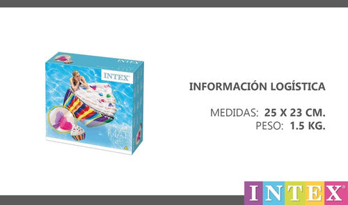 Colchoneta Inflable Intex Para Pileta Cupcake 58770 142x135 Cm
