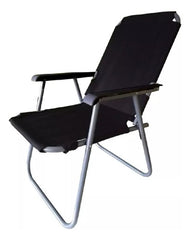 Reposera Playera Plegable Caño 1 Posicion Tela Oxford Negro