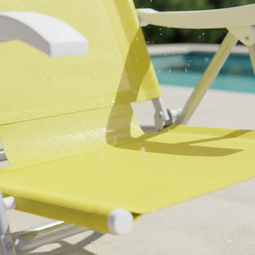 Reposera De 6 Posiciones Bel Sunny Aluminio Pvc Amarilla Amarillo