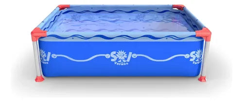 Pileta Estructural 100 Fun Color Azul Sol De Verano Lisa