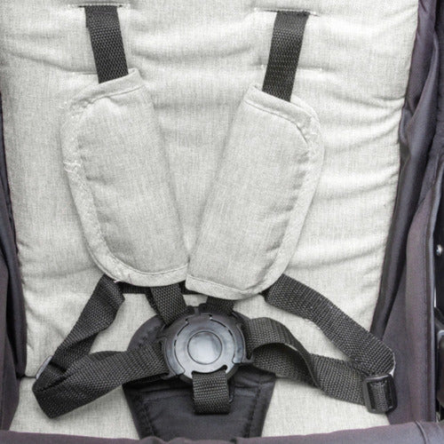 Coche De Paseo Bebesit 1390-e Gris Con Manillar Rebatible Gris Plateado
