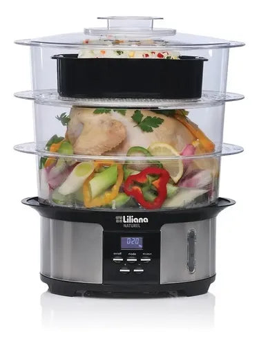 Vaporiera Digital Naturel Liliana Av930 3 Niveles Tio Musa Gris/negro
