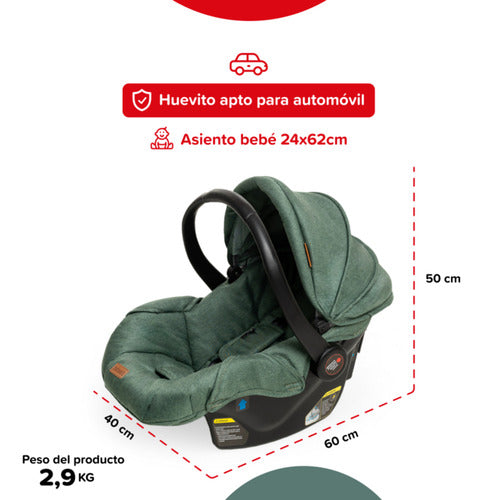 Cochecito Travel System Bebesit T-flex 1321ts-c Verde Verde Negro