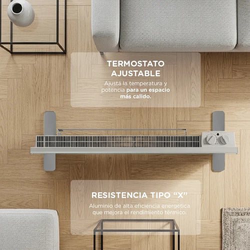 Calefactor Panel De Vidrio Smartlife 2000w Portatil Blanco