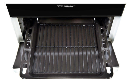 Cocina Multigas Ormay Inox Negra 4 Hornallas 91l Clase A Negro