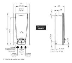 Calefón A Gas Orbis 315bho Gn Tradicional 14 L/min Con Sensor De Seguridad Blanco