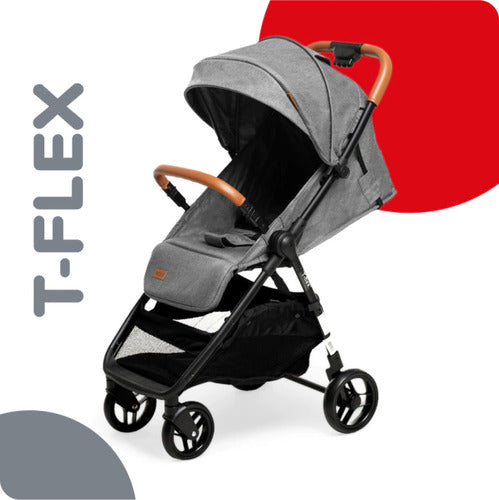 Cochecito Paseo Bebesit 1321a T-flex Gris Reclinable 15kg Cs - Gris - Negro