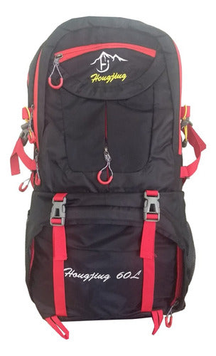 Mochila Para Camping Trekking Outdoor Tm Negra De 60lts - Negro - Liso
