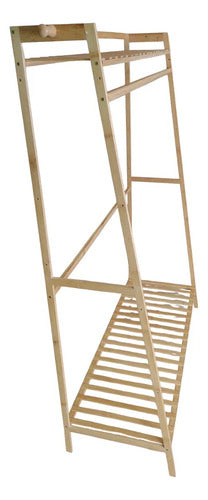 Organizador Perchero Estantes Bambu Variable De Alturas Marrón