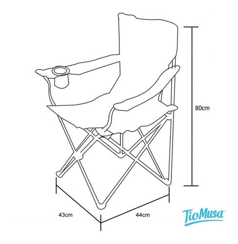 Sillon Director Plegable Para Camping Porta Vasos Camuflado Marrón