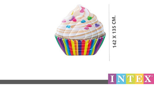 Colchoneta Inflable Intex Para Pileta Cupcake 58770 142x135 Cm
