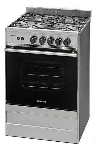 Cocina Gastronómica A Gas Longvie Bistró 31501xs 4 Hornallas Acero Inoxidable