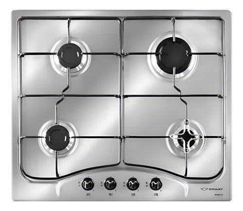 Anafe De Empotrar Ormay Spazio Ix Inox Multigas 4 Hornallas  Gris
