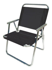 Silla De Playa Extra Ancha De Aluminio Para Balcón, Color Negro