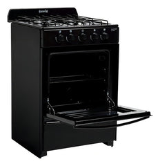 Cocina Master Classic Color Negro Con Puerta Con Visor Gas Natural Escorial