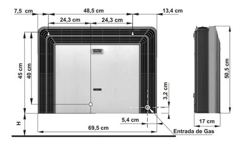 Calefactor Gas Eskabe Miniconvex Titanio 8000kcal Sin Salida Cava