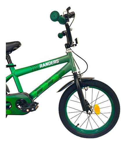 Bicicleta Infantil Randers Bke160 Rodado 16 Rueditas C/luces Color Verde Tamaño Del Cuadro 16