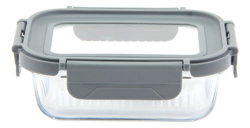 Taper Contenedor De Vidrio Tapa Hermetica Carol De 370ml Gris