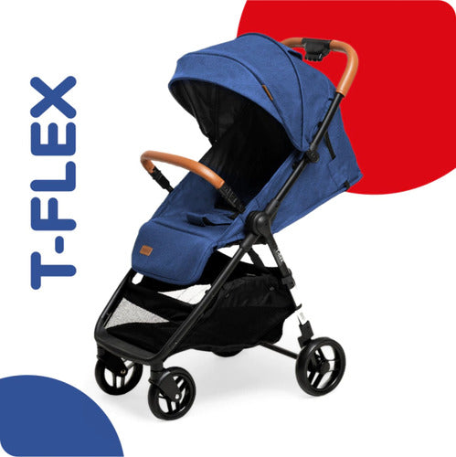 Cochecito Paseo Bebesit 1321 T-flex Azul Reclinable 15kg Css Azul Negro
