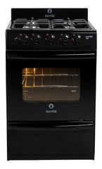 Cocina Escorial Master Style Multigas Color Negro Con Puerta Con Visor